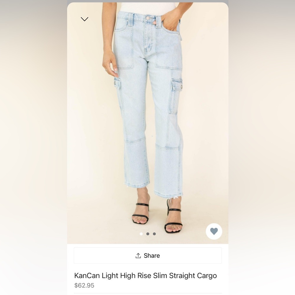 Kancan Light High Rise Slim Straight Cargo sz 9/28